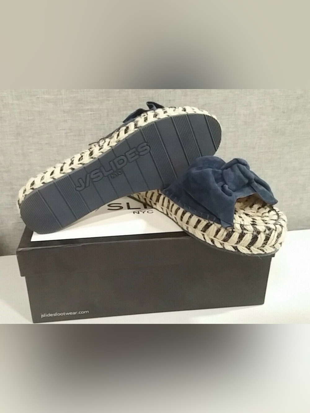 NEW J/SLIDES NYC RITSY NAVY SUEDE WOMENS SIZE 8 1/2M